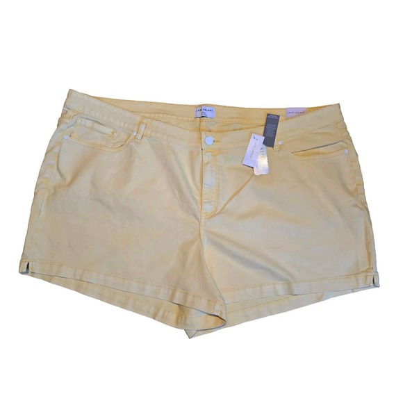Lane Bryant NWT Women Signature Fit Plus Yellow Denim Shorts Sz34-36 recycle $70 - Picture 1 of 14